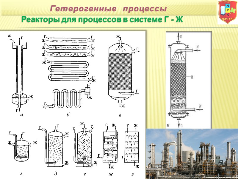 Реакторы для процессов в системе Г - Ж Гетерогенные  процессы